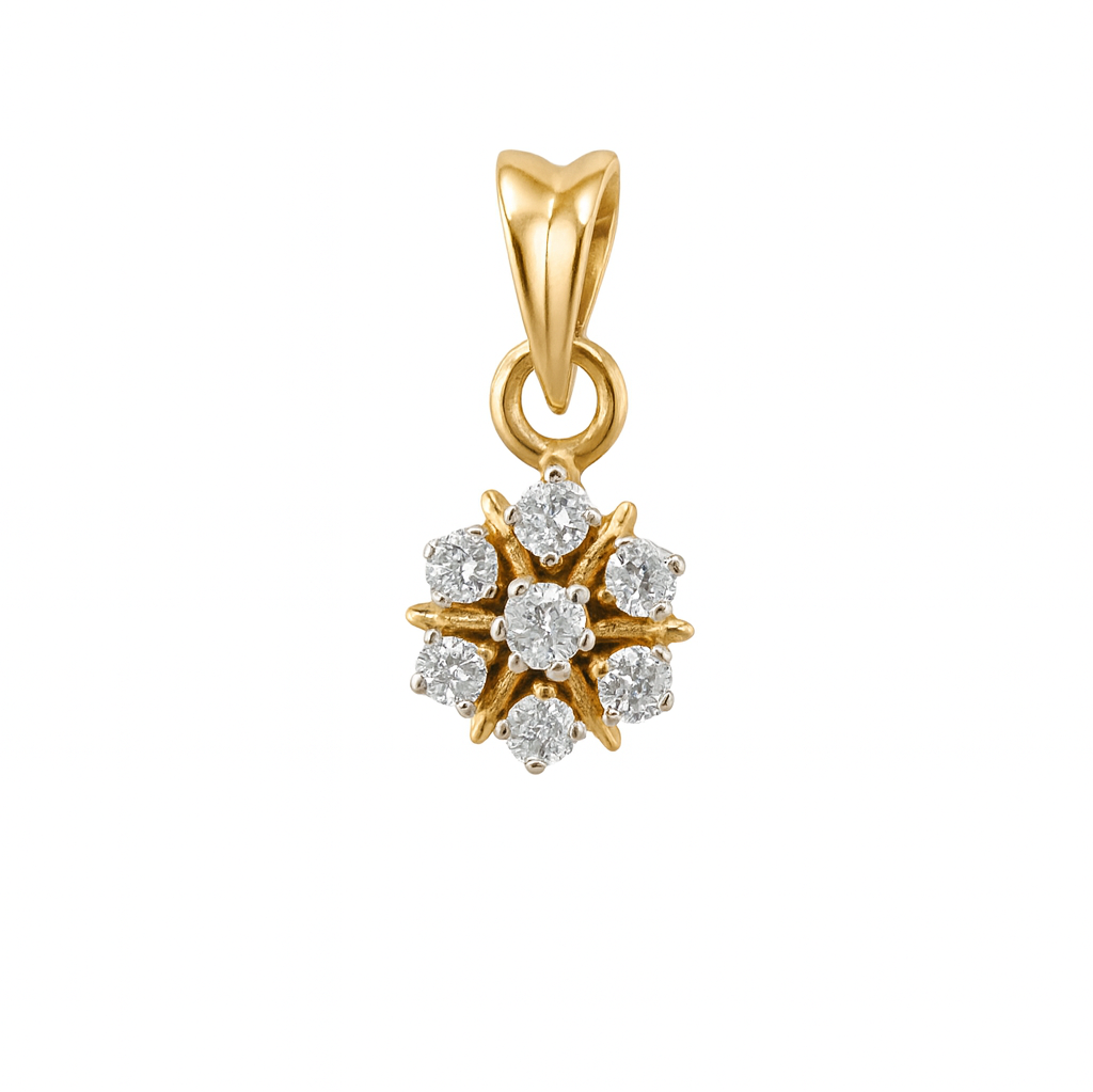Beautiful 18 Kt Gold  Natural Diamond Pendant